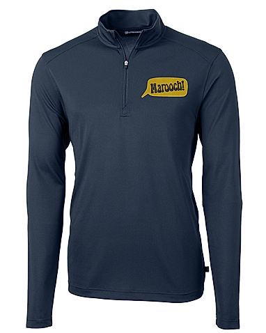 'MAROOCH!' Cutter & Buck Virtue Eco Pique Recycled Quarter Zip Mens Pullover