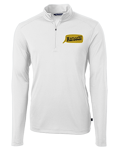 'MAROOCH!' Cutter & Buck Virtue Eco Pique Recycled Quarter Zip Mens Pullover
