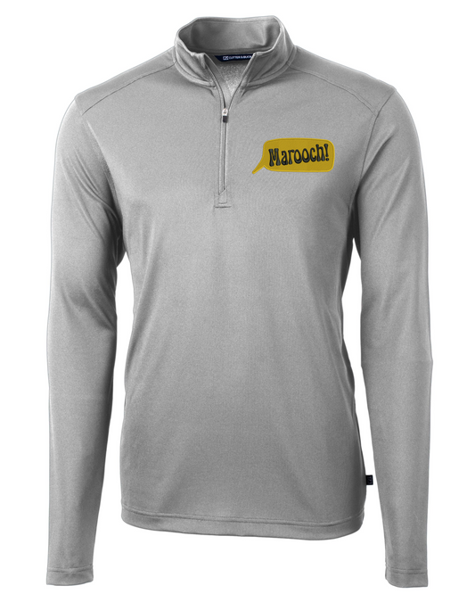 'MAROOCH!' Cutter & Buck Virtue Eco Pique Recycled Quarter Zip Mens Pullover